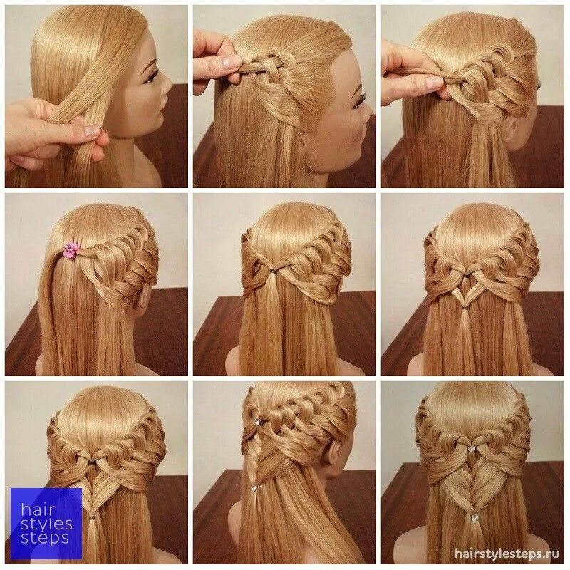 Красивые прически уроки Pinterest Hair tutorial, Hair styles, Hair