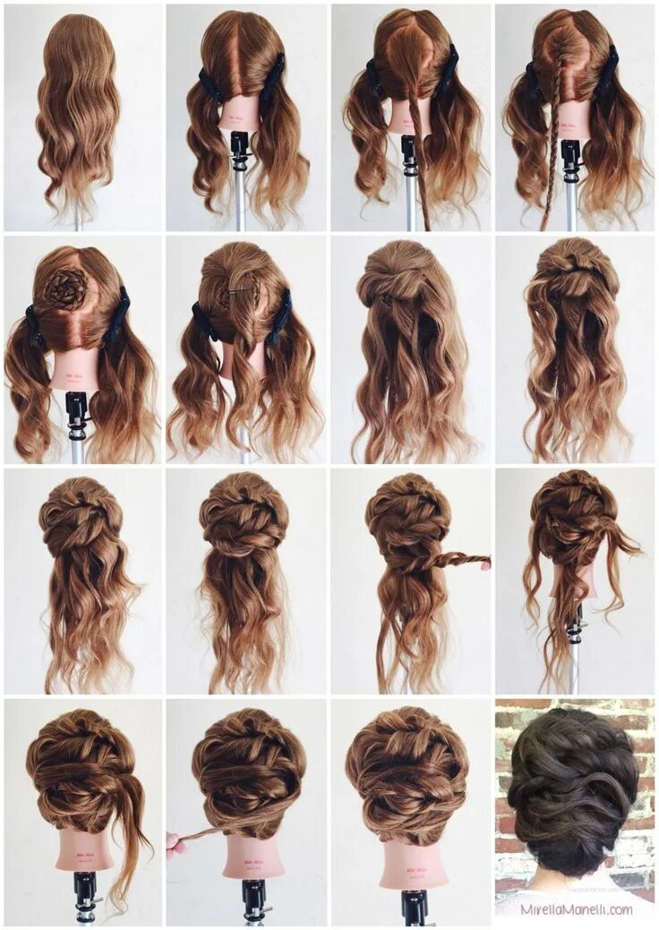 Красивые прически в домашних условиях Beautiful Updo for Wigs Long hair updo, Hair updos tutorials, Updo hairstyles tu