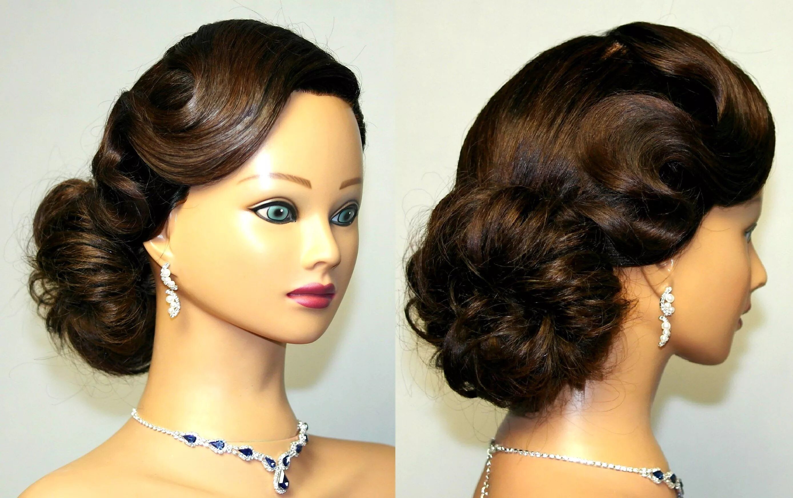 Красивые прически в ресторан Vintage updo, hairstyle for medium long hair. Hair styles, Braided hairstyles up