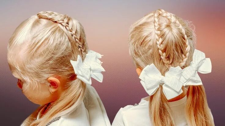 Красивые прически в школу с бантиками Beautiful hairstyle for school on September 1. Hairstyles with bows.