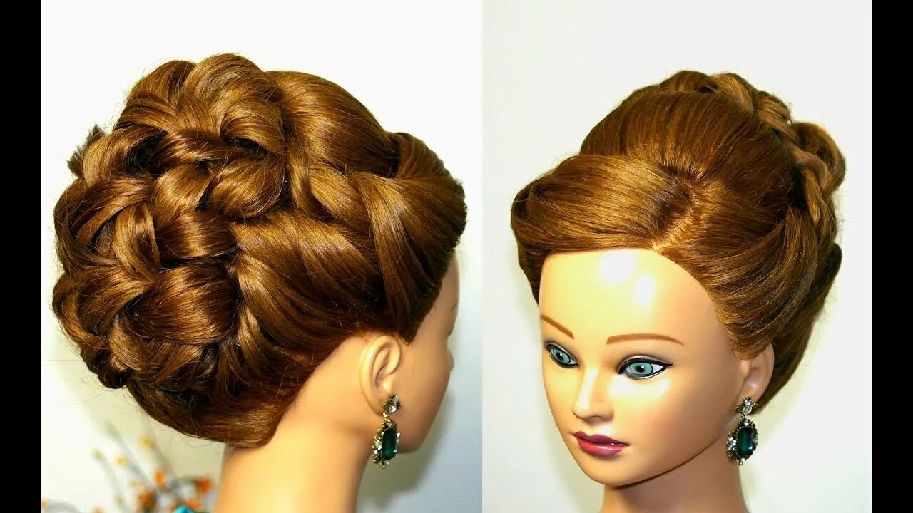 Красивые прически видео Wedding prom hairstyle for long hair. Updo tutorial. - YouTube