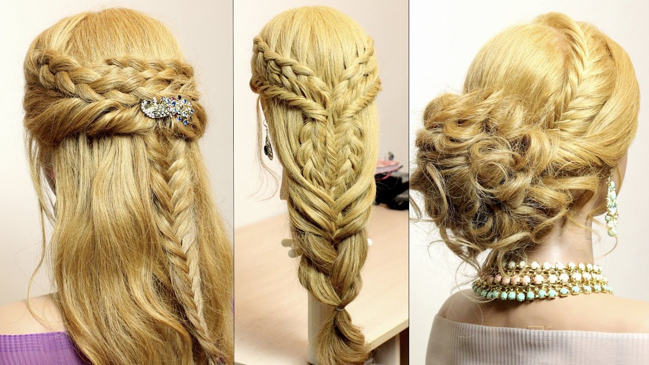 Красивые прически ютуб 3 easy hairstyles for long hair tutorial. Cute braids - YouTube