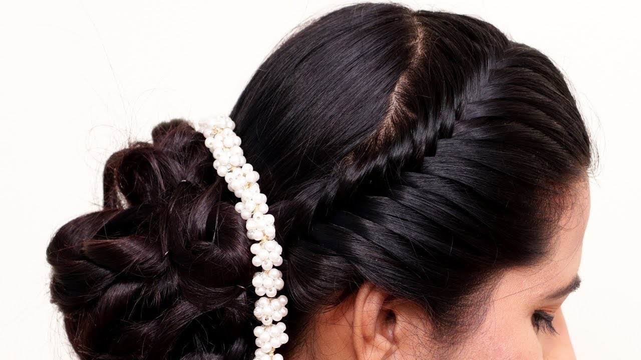 Красивые прически ютуб Stylish Bridal Bun Hairstyle for Long hair Brides Traditional bun Hairstyle Easy