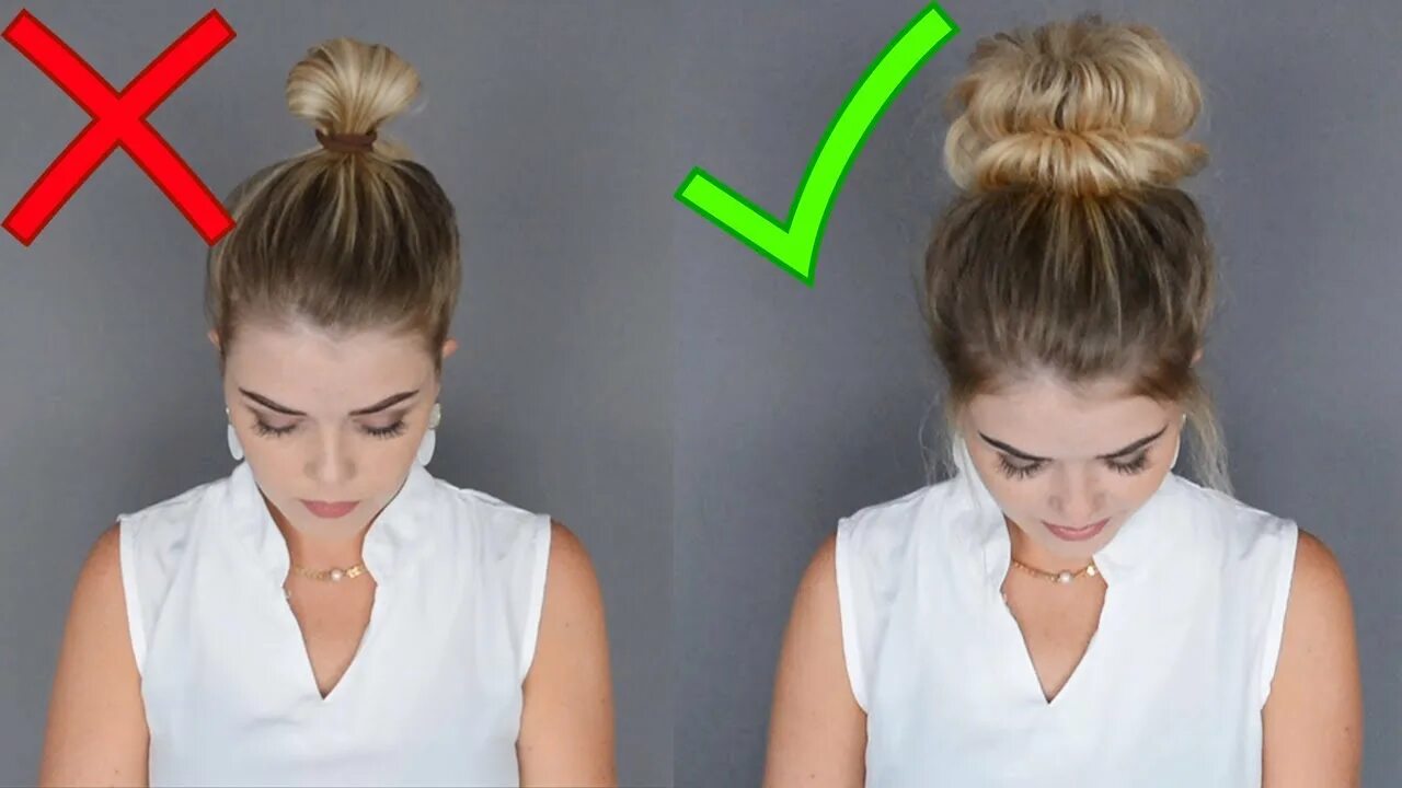 Красивые прически ютуб КРАСИВЫЙ ОБЪЕМНЫЙ ПУЧОК ЗА 1 МИНУТУ EASY MESSY BUN - YouTube