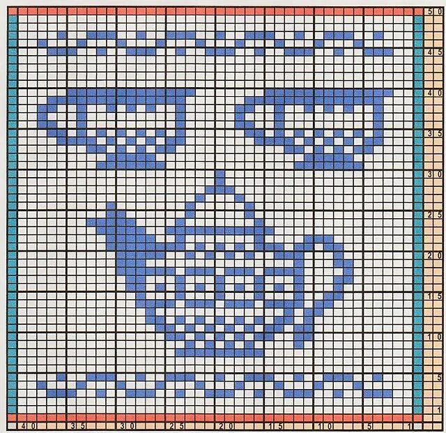 Красивые прихватки спицами со схемами Potholder Coffee Break pattern by Regina Schoenfeldt Stickningsmönster, Dubbelst