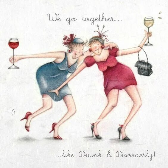 Красивые прикольные картинки с днем подруги Cards " Drunk and Disorderly " Drunk and Disorderly - Berni Parker Designs Happy