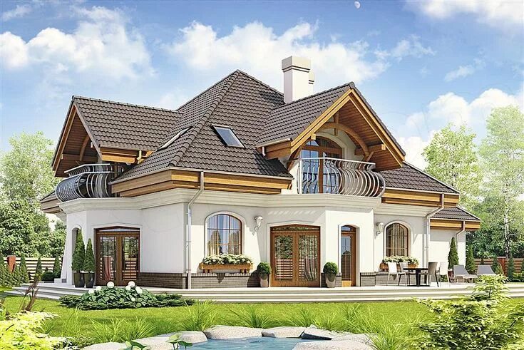 Красивые проекты коттеджей фото Pin su Экстерьер Case di lusso da sogno, Costruire casa, Case di design