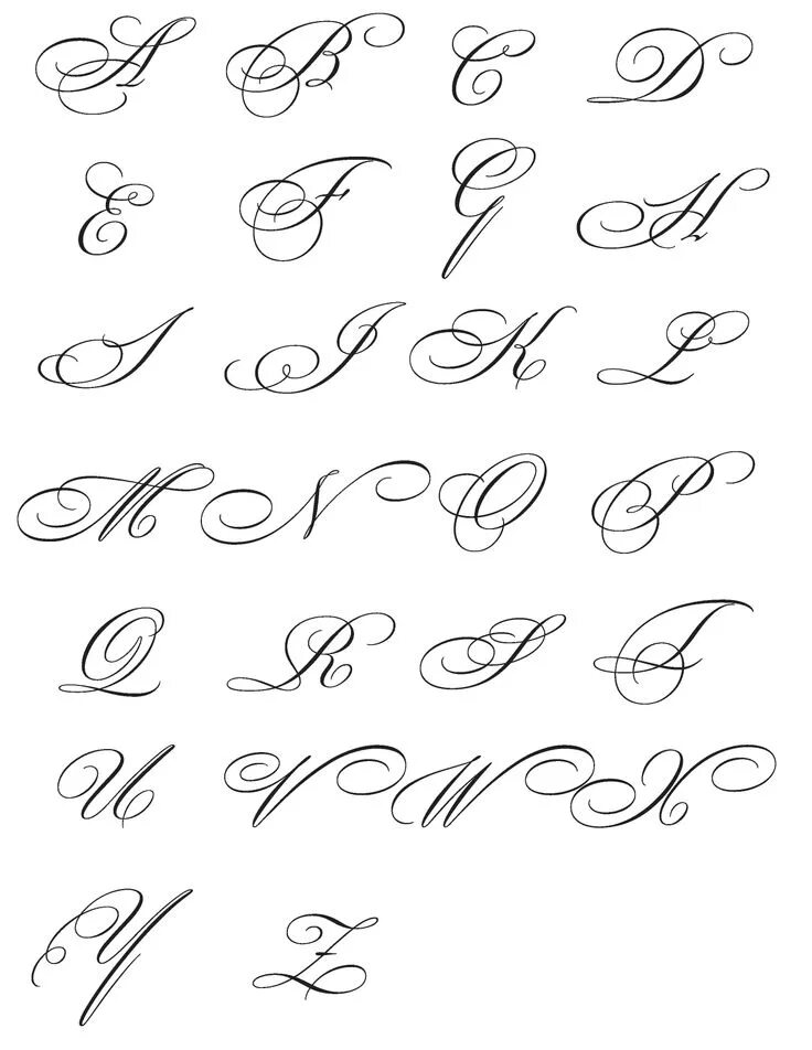 Красивые прописные буквы для оформления Beautiful Caps Font Cursive letters fancy, Tattoo lettering fonts, Fancy cursive