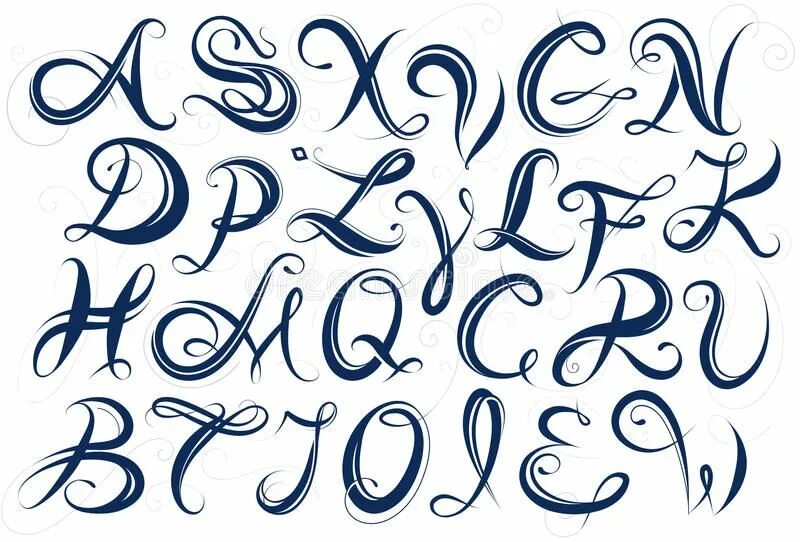 Красивые прописные буквы для оформления с завитками Pin on Alphabet