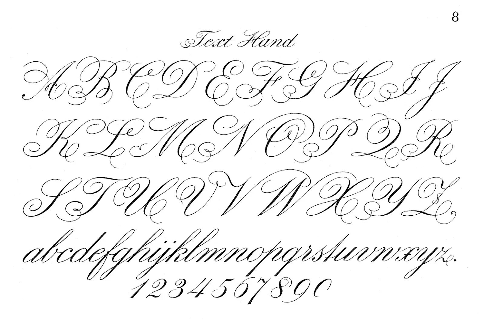 Красивые прописные буквы для оформления с завитками Script Printable Letters