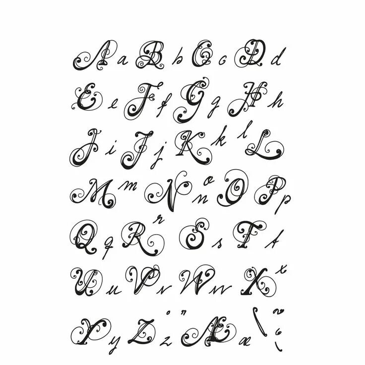 Красивые прописные буквы русского алфавита для оформления Handwriting - Lettering alphabet, Tattoo alphabet, Initial tattoo