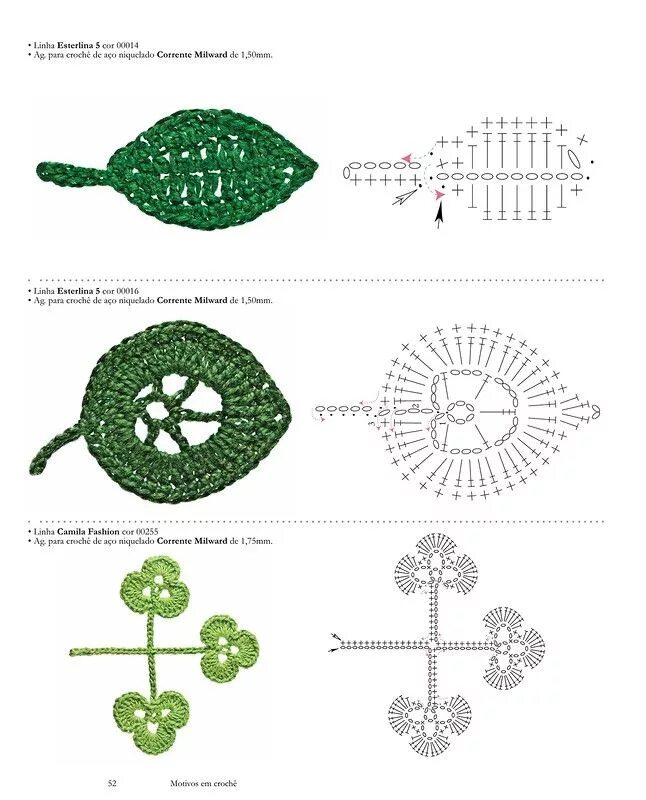 Красивые простые листья крючком схемы Pin on Цветы крючком
