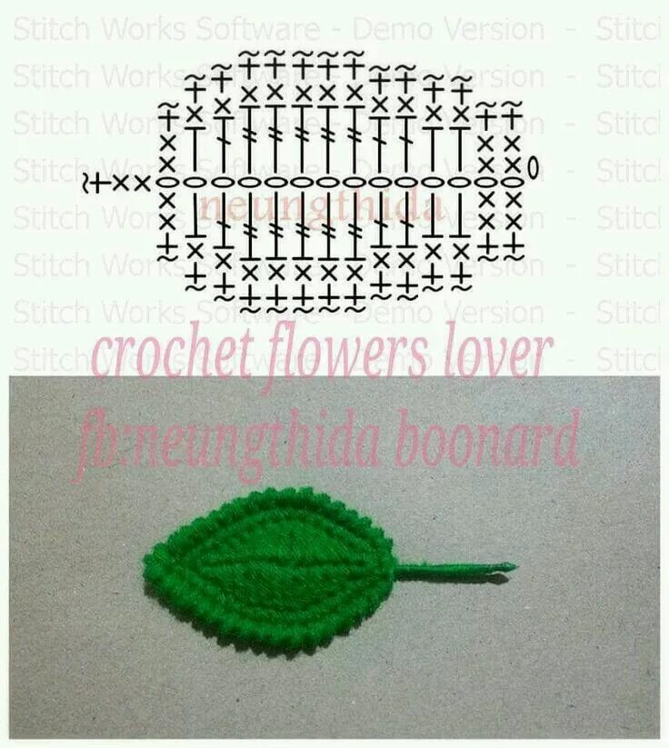 Красивые простые листья крючком схемы Pin by membery on แ พ ท เ ท ร น ด อ ก ไ ม Crochet flowers, Crochet leaves, Croch