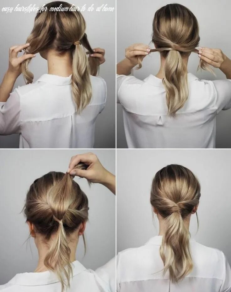 Красивые простые прически 9 Easy Hairstyles For Medium Hair To Do At Home Office hairstyles, Long hair sty