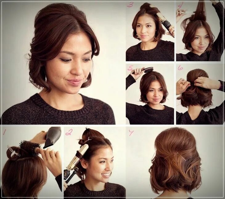 Красивые простые прически на короткие волосы 10 Easy tutorials hair styles for short hair you can use in any occasion Peinado