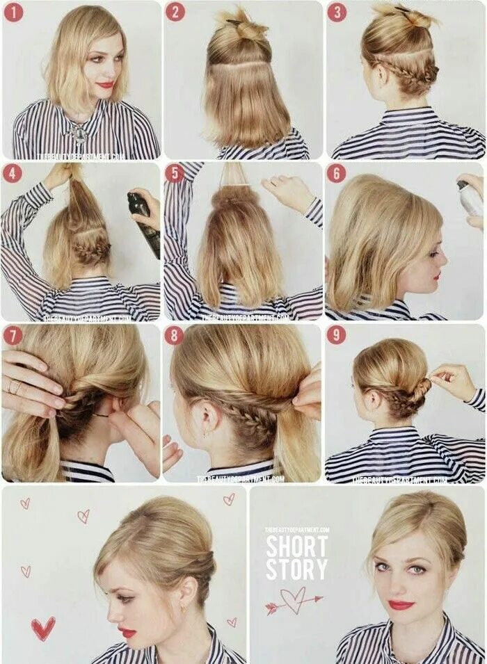 Красивые простые прически на короткие волосы Pin on прически Long hair styles waves, Middle hair, Short hair styles