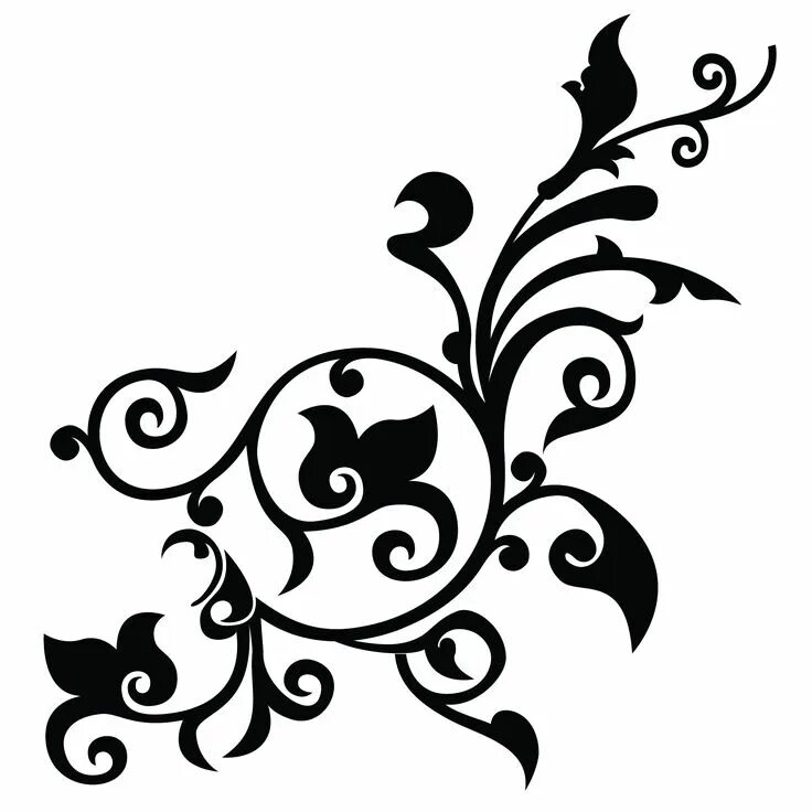 Красивые простые узоры фото Gambar bunga floral pattern, download free flower black and white transparent PN
