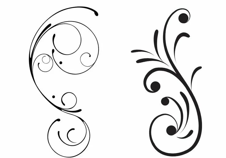 Красивые простые узоры фото Elegant and Feminine Swirly Floral Scrolls Brushes