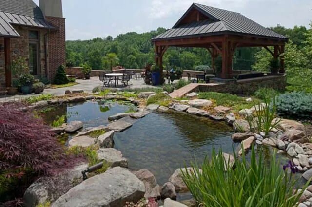 Красивые пруды на участке фото 45 Design Ideas to Brighten Your Yard With a Garden Pond - Backyard Boss Ponds b