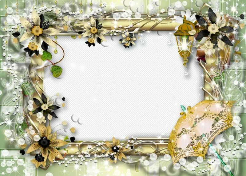 Красивые рамки для оформления фотографий бесплатно Frame for Photoshop - Silk umbrella