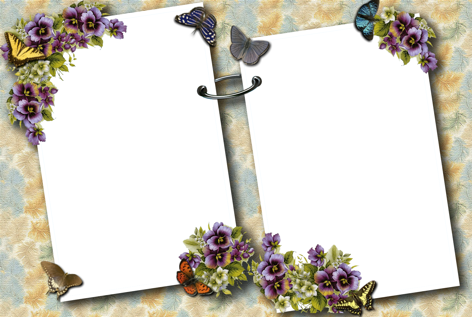 Красивые рамки для оформления фотографий бесплатно Transparent Butterflies Photo-Frame Gallery Yopriceville - High-Quality Images a