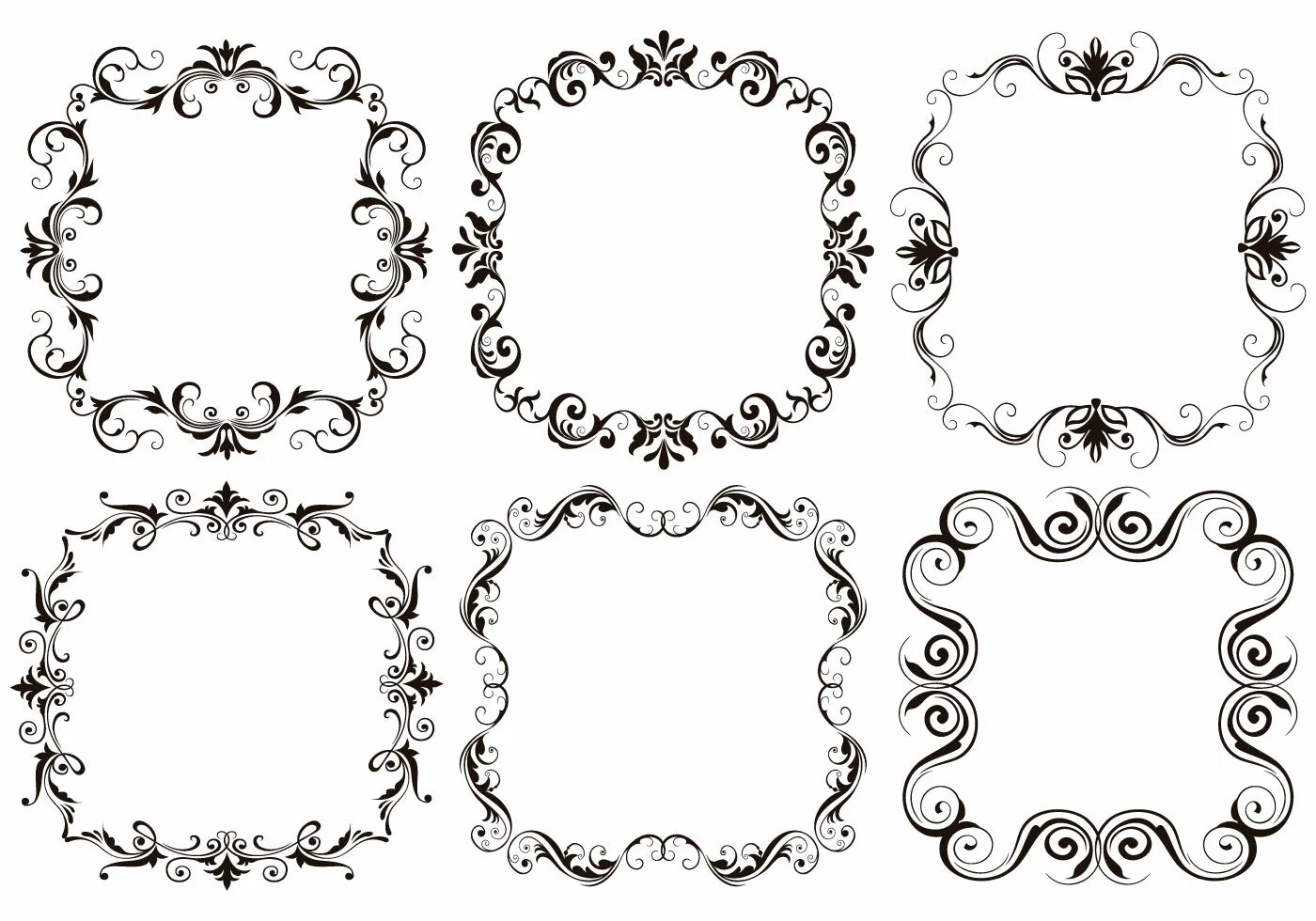 Красивые рамки для оформления шаблоны Calligraphic Elegant Ornament Lines Frames Free Brushes - (1,641 Free Downloads)