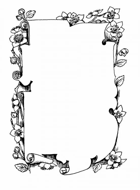 Красивые рамки для оформления текста 17+ Flower Frame Png Black And White