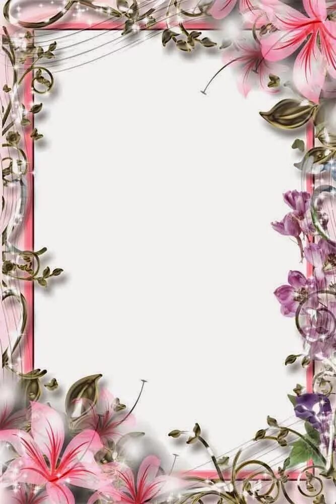 Красивые рамки с цветами для оформления текста Pin by Donna Freeman on BACKGROUNDS, FRAMES, WALLPAPER Flower border, Flower fra