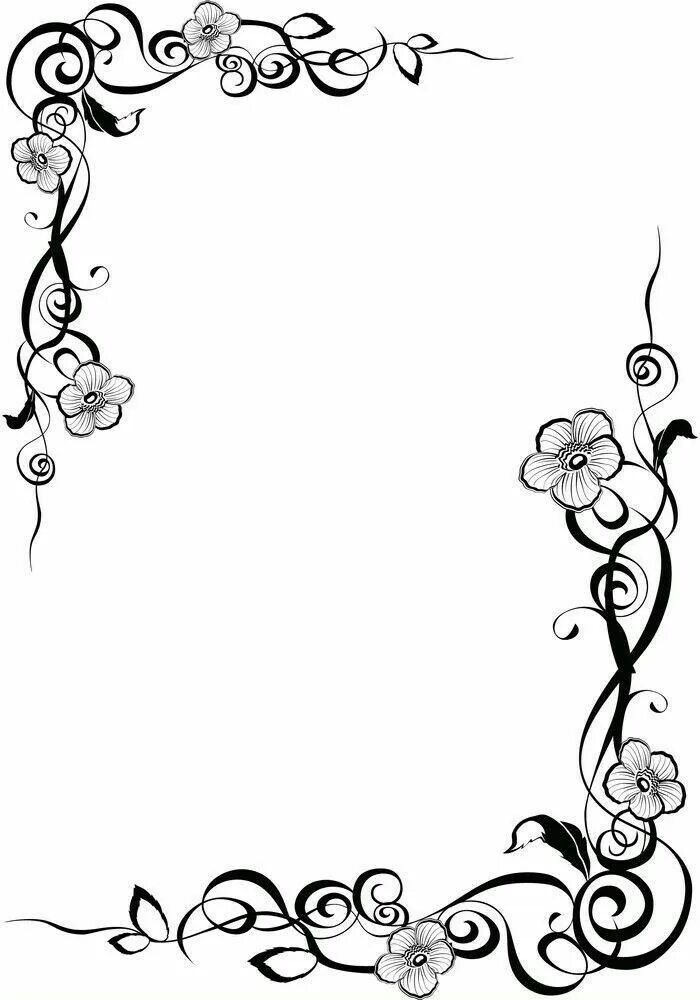 Красивые рамки шаблоны для оформления текста Pin by Manoel Bomfim Machado on capa Flower drawing, Floral border design, Flowe