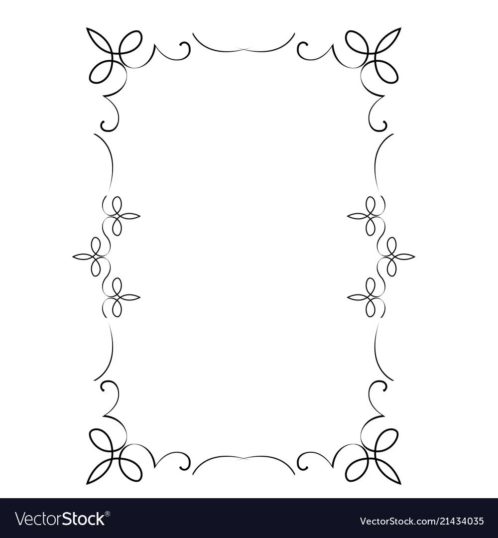 Красивые рамочки для оформления текста Decorative vertical frame with curls and scroll Vector Image
