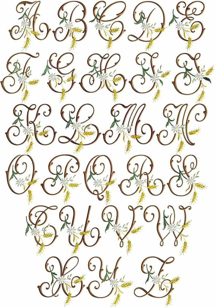 Красивые расписные буквы русского алфавита для оформления Pin by DuDu on 013 Embroidery alphabet, Hand lettering alphabet, Embroidery font