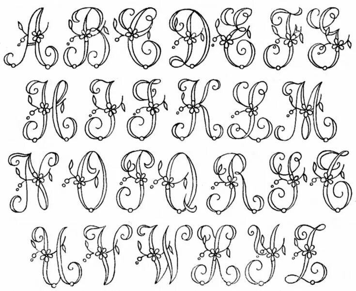 Красивые расписные буквы русского алфавита для оформления Vintage Embroidery Transfers - Initials Vintage embroidery transfers, Embroidery