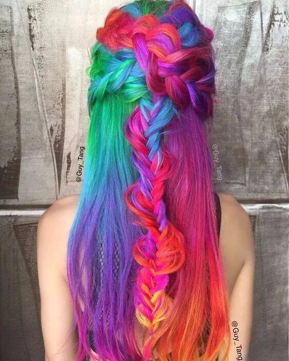 Красивые разноцветные прически Amazing Rainbow Hair Hair styles, Rainbow hair color, Pastel rainbow hair