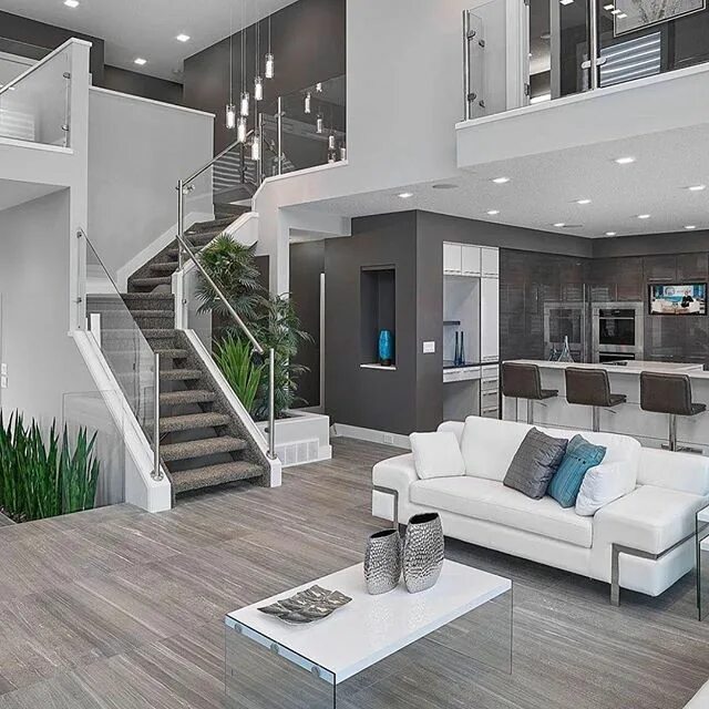 Красивые ремонты домов внутри фото планировка A modern open concept! By Prorail Systems #home #interiordesign #F4F House desig