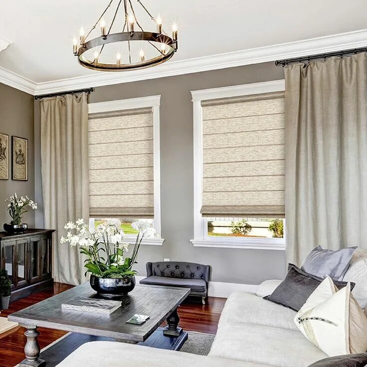 Красивые римские шторы в интерьере гостиной фото Roman Shades Blog-Sew Lovely By Kelly Projekte