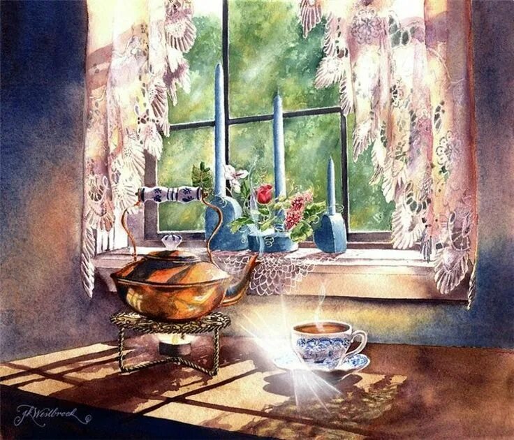 Красивые рисованные картинки с добрым утром Jill Westbrook Japanese poster design, Painting, Art
