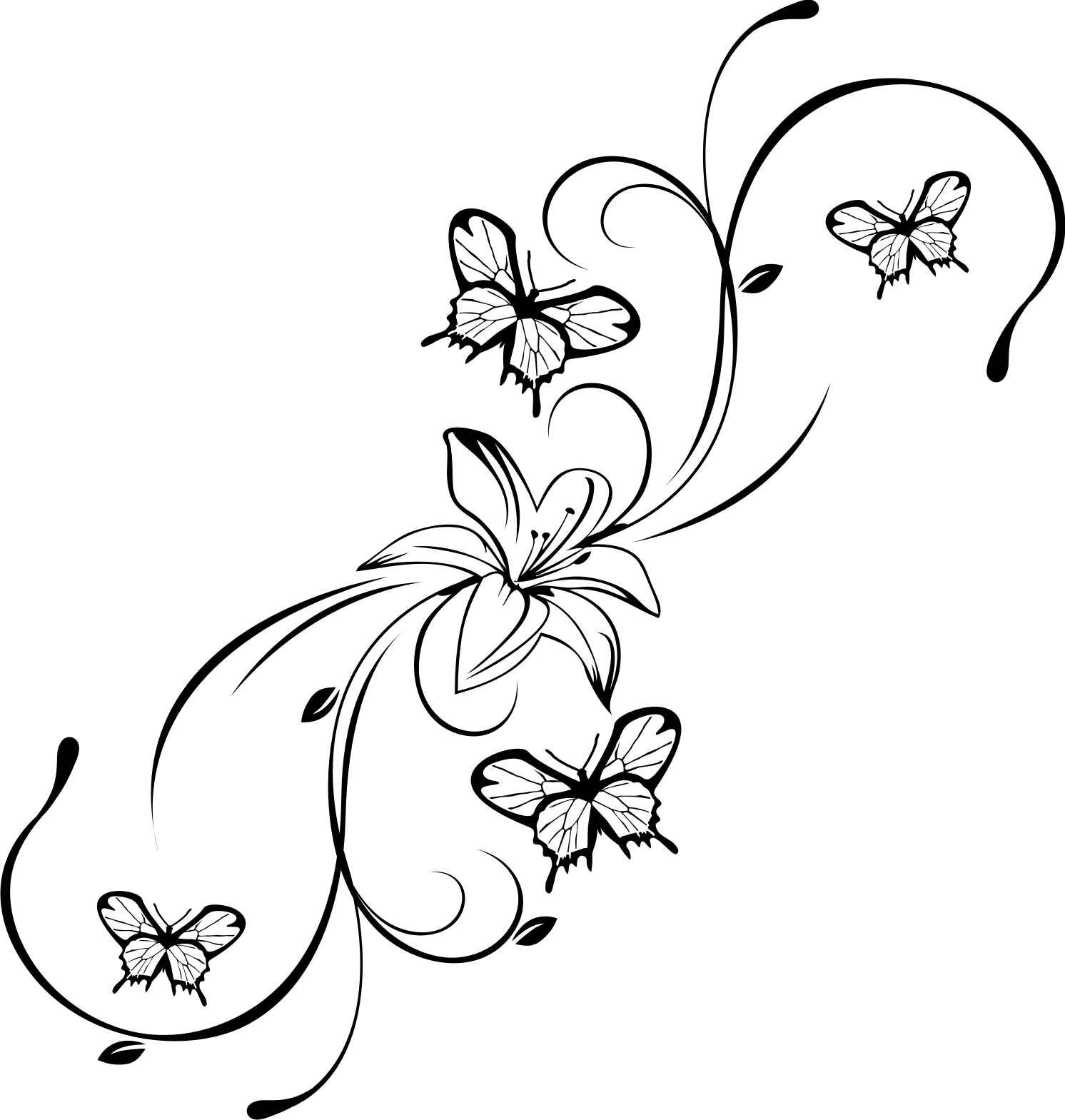 Красивые рисунки для оформления Flower drawing, Flower tattoo designs, Butterfly tattoo designs