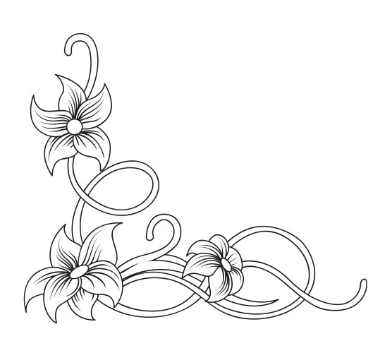 Красивые рисунки для оформления Floral corner Royalty Free Vector Image - VectorStock