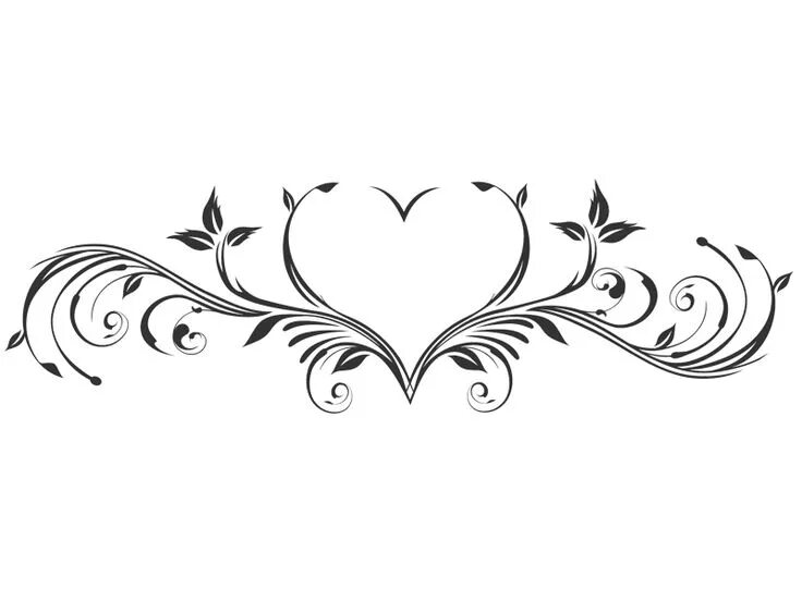 Красивые рисунки для оформления 1421_1_wandtattoo_herz_ornament.gif 800 × 600 pixels Lower back tattoos, Lower b