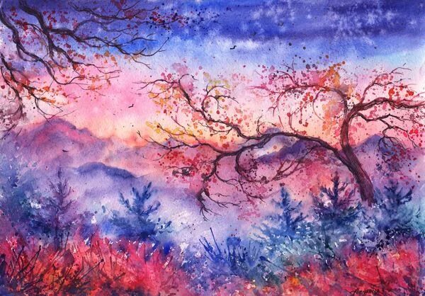 Красивые рисунки красками фото Watercolor Paintings by Anna Armona Art and Design Watercolor art landscape, Wat