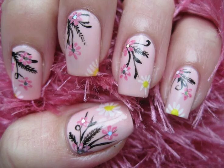 Красивые рисунки на ногтях фото Love these Spring nail art, Pink nail art, Best nail art designs