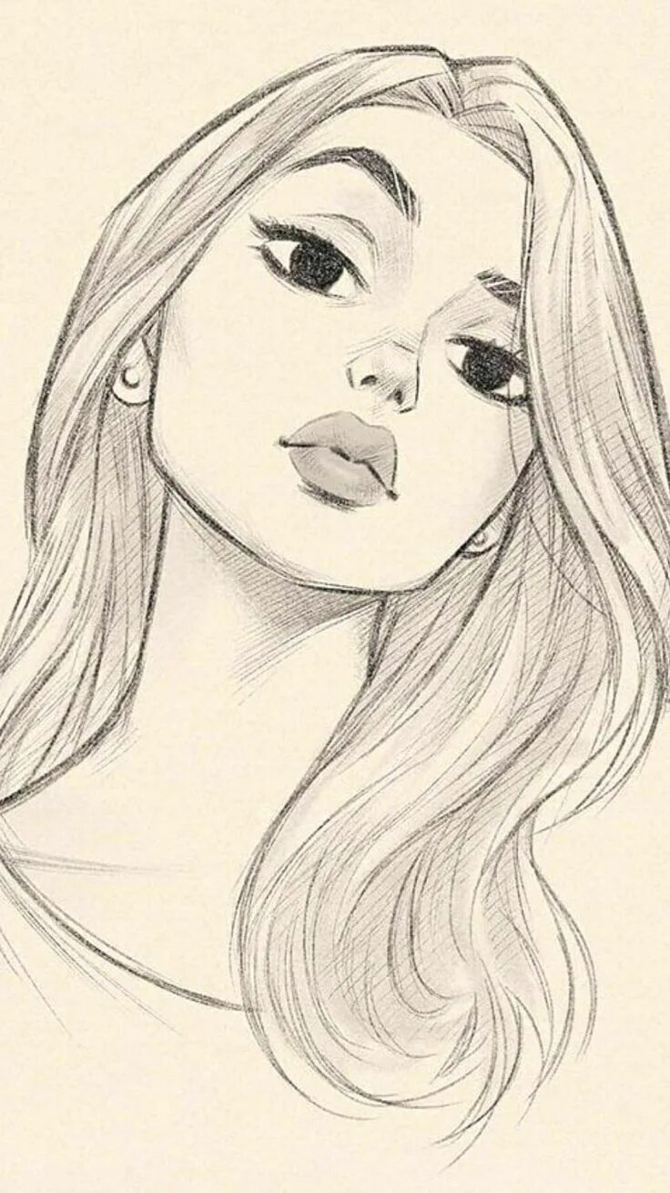 Красивые рисунки простые фото Cool Girl Drawing Ideas and References Desenho de rosto, Desenho hippie, Desenho