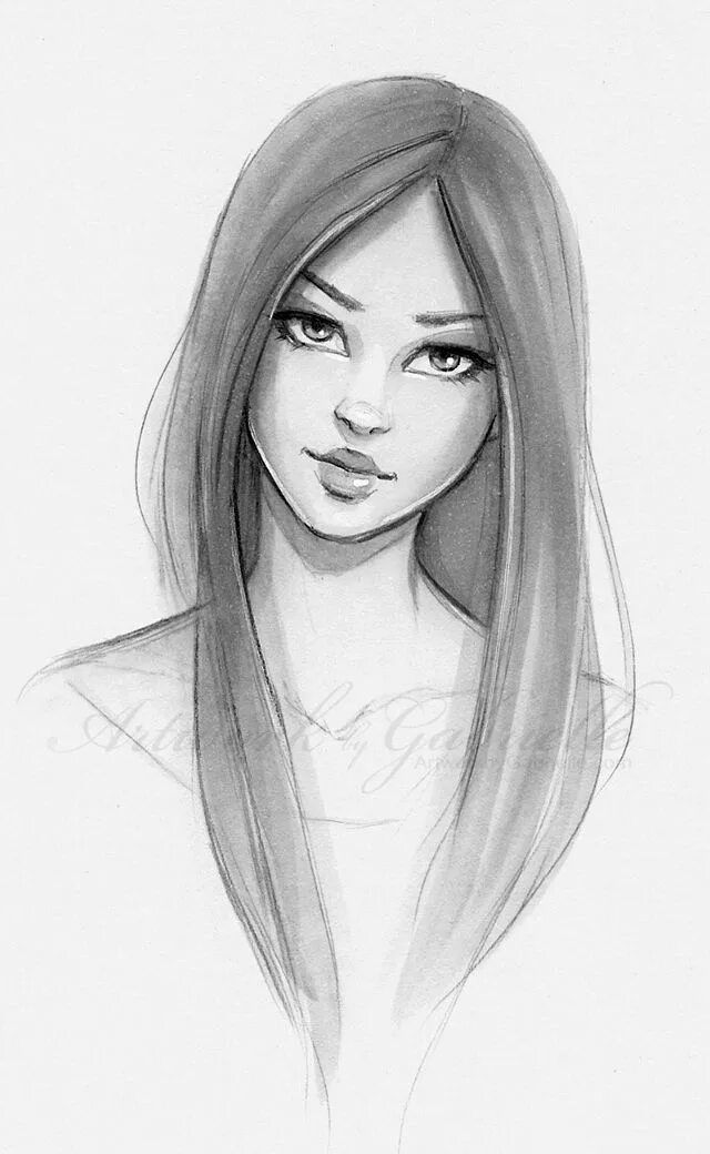 Красивые рисунки простые фото Resultado de imagen para straight hair dibujo Рисунки лица, Рисунки, Рисование