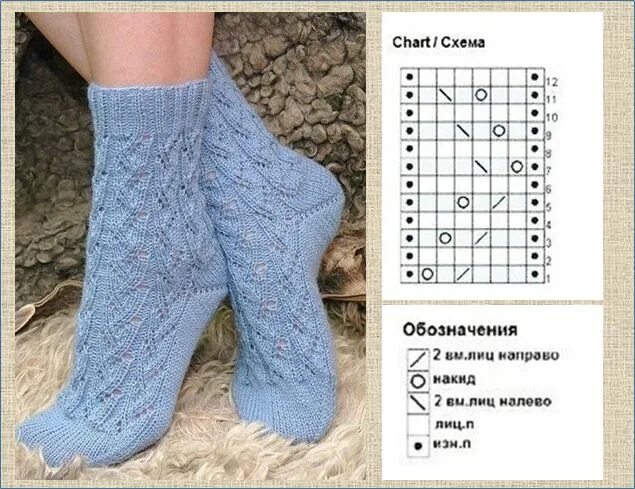 Красивые рисунки спицами для носков схемы Вязаная обувь и аксессуары - УЗОРЫ СПИЦАМИ OK.RU Knitted slippers pattern, Croch