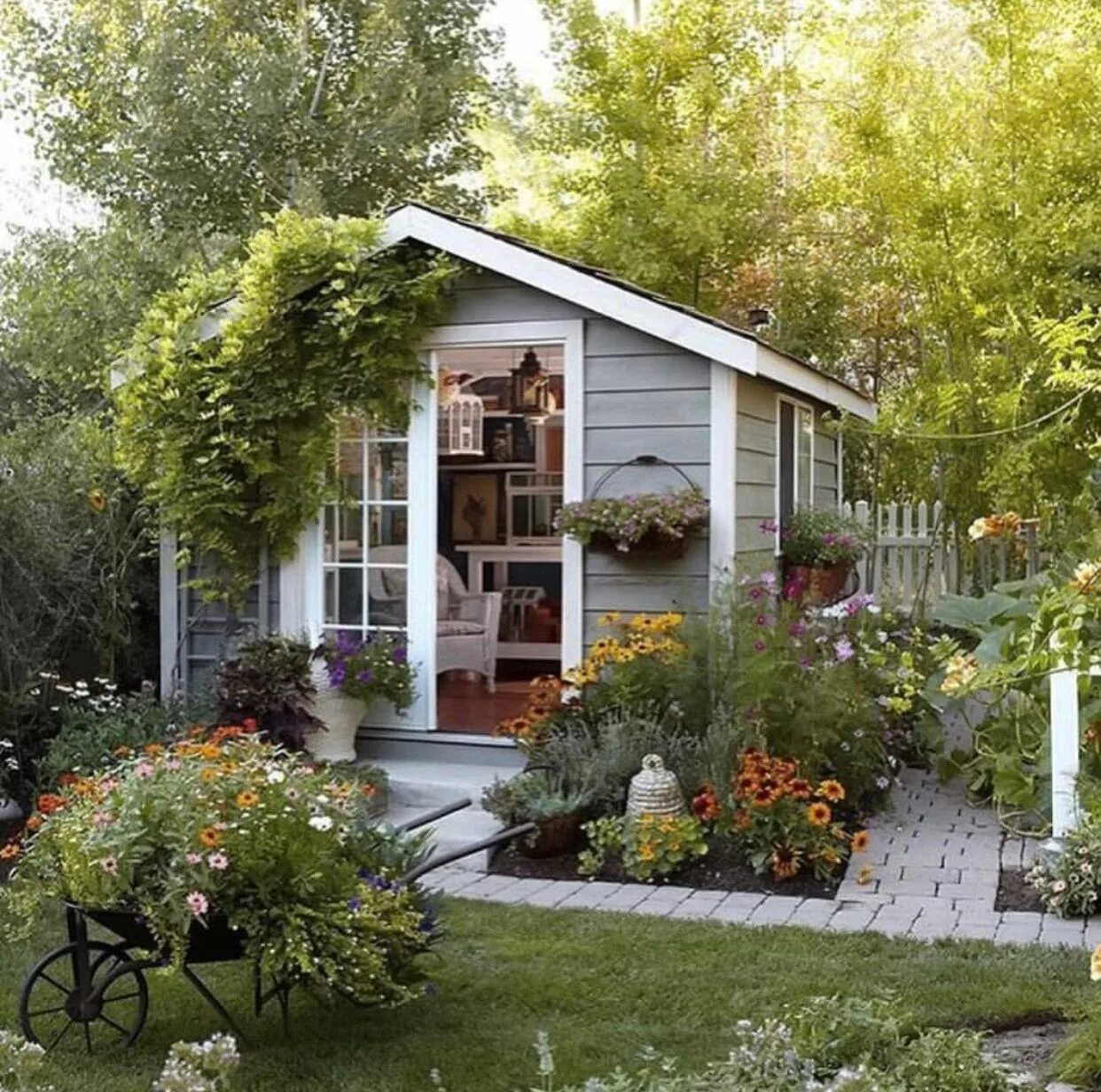 Красивые садовые домики фото Pin on How does your garden grow Backyard storage sheds, Backyard sheds, Backyar