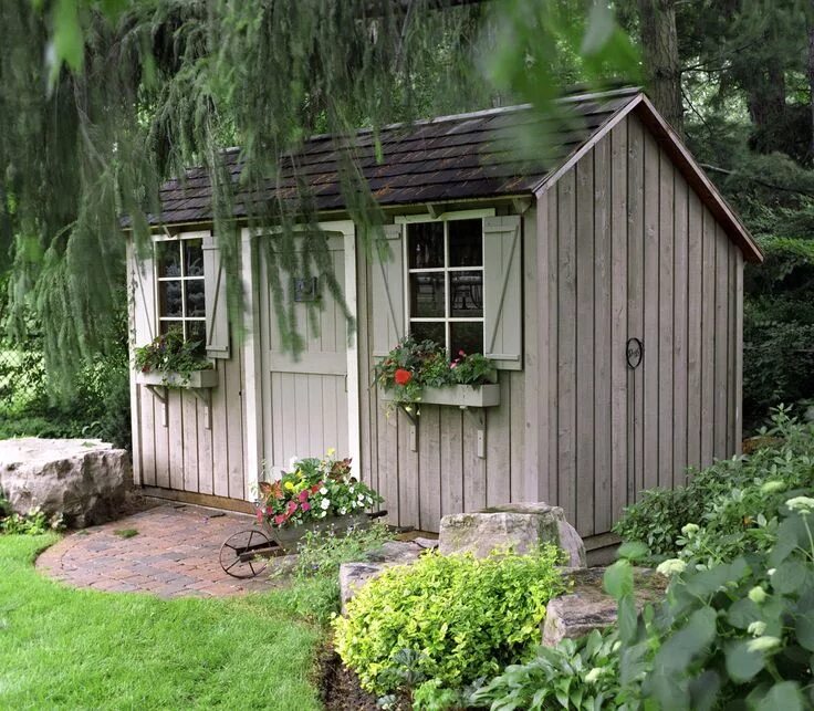 Красивые садовые домики фото 6 steps to repurposing your old garden shed Holzhütte garten, Cottage garten, Ga