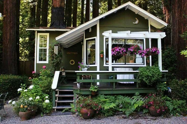 Красивые садовые домики фото Pin by Светлана Бурак on маленькие домики Cottage house exterior, Small house, S