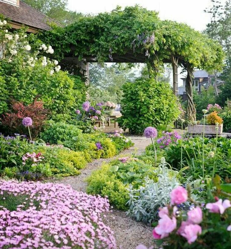 Красивые сады и дачные участки фото Dream Garden Cottage garden design, Simple landscape design, Landscape design
