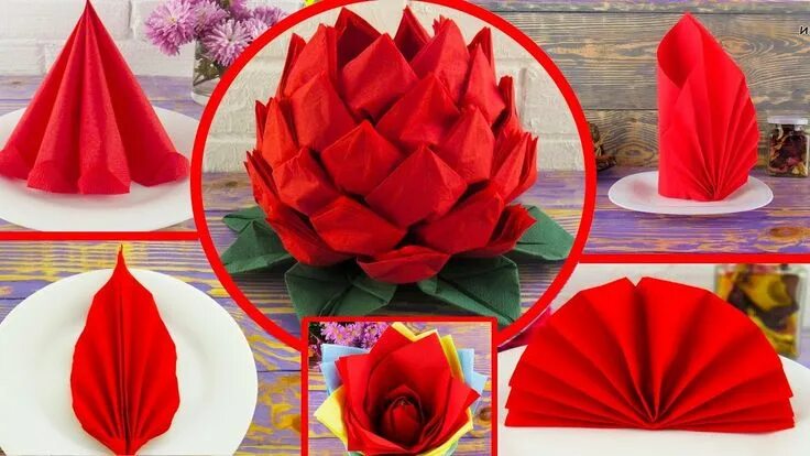 Красивые салфетки на стол праздничный фото Как Красиво Сложить САЛФЕТКИ Для Сервировки Стола на Новый год 2020, 7 СПОСОБОВ 