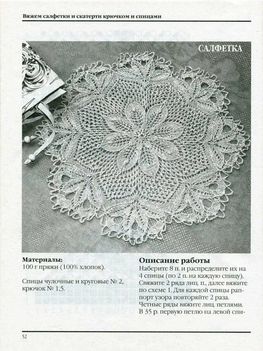 Красивые салфетки спицами со схемами Легко ли делать мастер-классы по вязанию? (плюс схема вязания красивой салфетки 